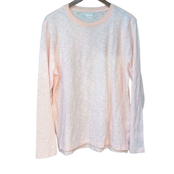 42-44 L Lightweight peach salmon long sleeve crewneck Lands’ End - Picture 1 of 9